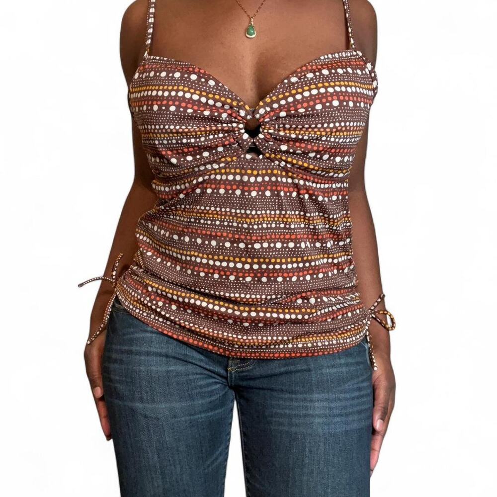 Island Escape Multicolor Polka Dot Tank Top, Medium